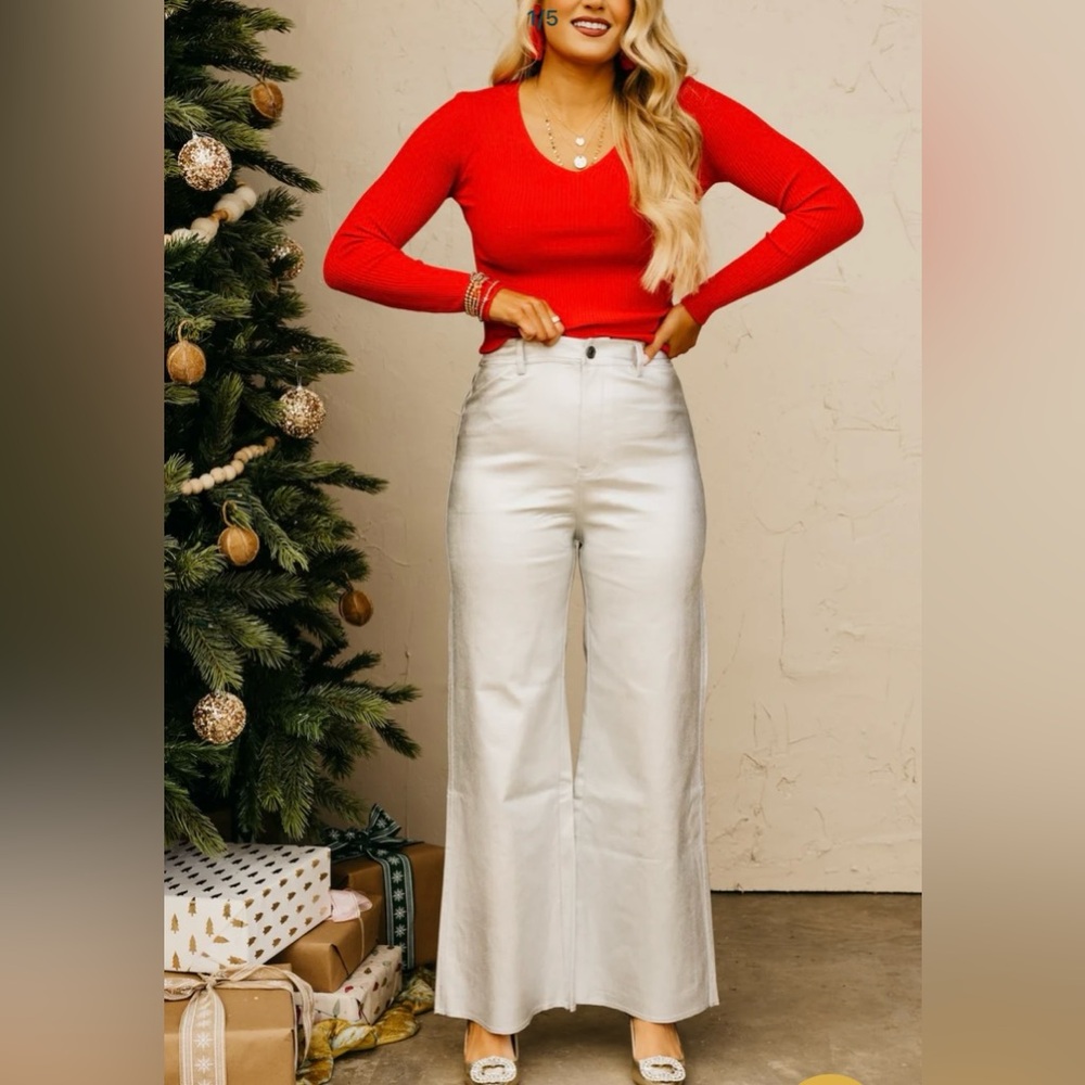 NWT Anniewear Metallic Wide Leg Denim